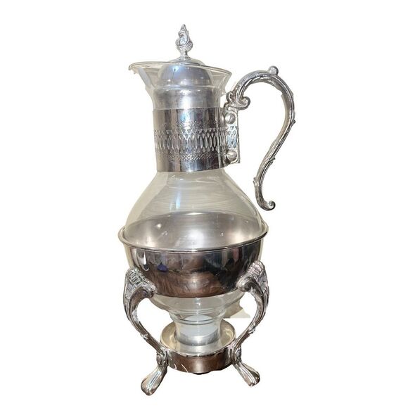 Vintage Silver Plated French Carafe with warmer Stand - Picture 2 of 6